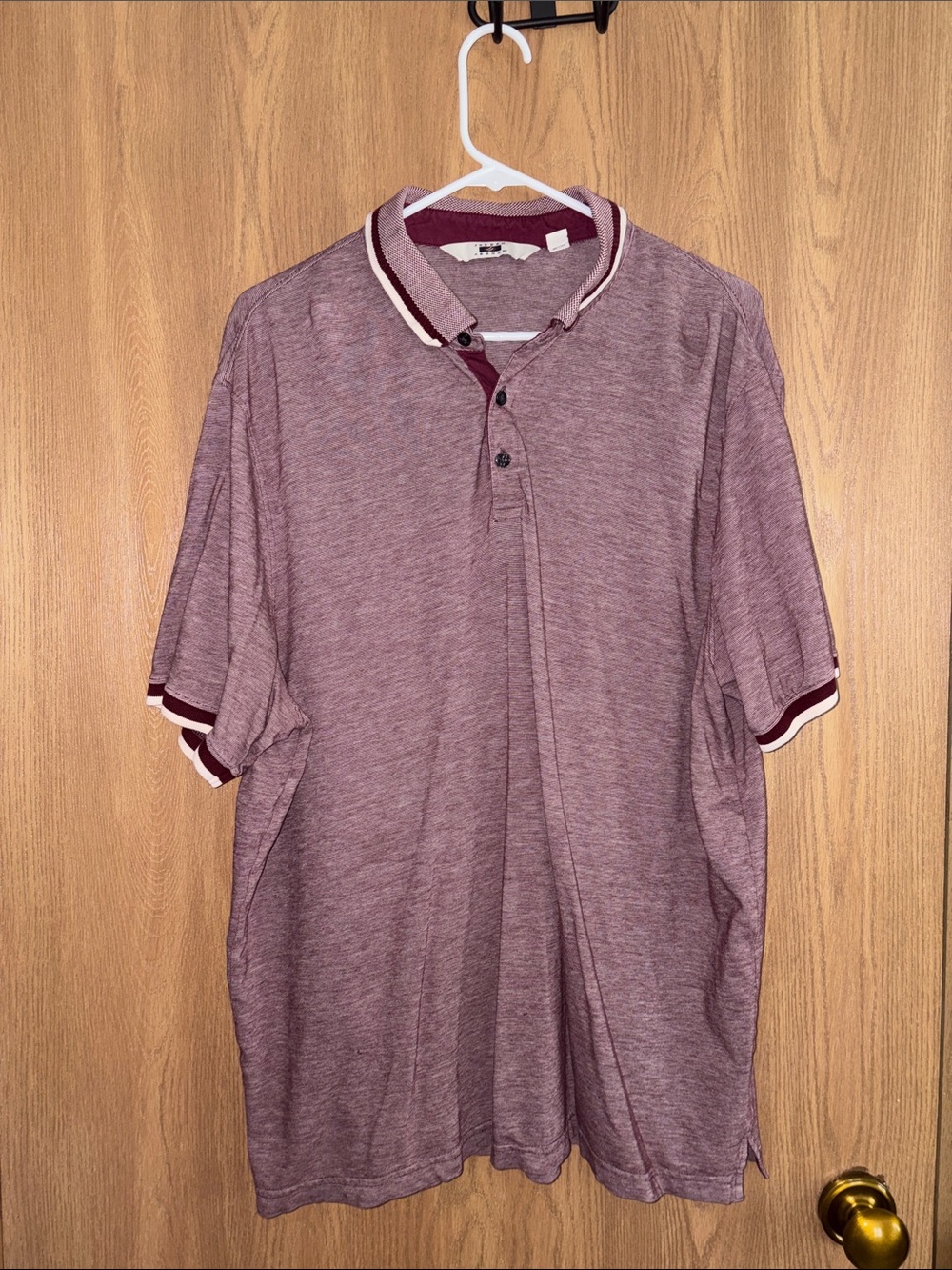 Joseph Abboud Heather Maroon Polo with Contrast Trim